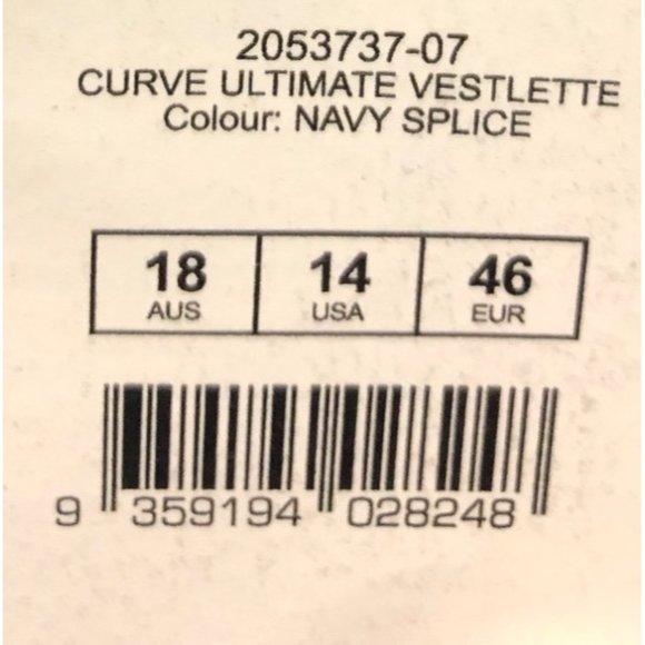 Cotton On Curve Ultimate Vestlette Women's Navy Splice Cutout Back Size 14 New - Picture 2 of 2